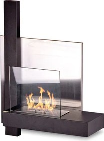 Camino a bioetanolo biocamino da parete VIENNA nero L65 x H75 x P23