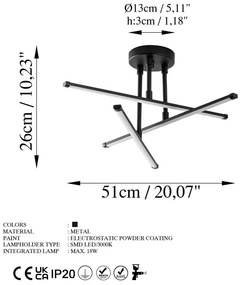 Plafoniera LED nera 26x51 cm Umut – Opviq lights