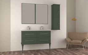 Mobile da bagno sotto lavabo BADEN HAUS TIFFANY verde laccato opaco L 124 x H 55 x P 46 cm 2 cassetti, lavabo non incluso