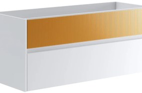 Mobile da bagno sotto lavabo Niwa bianco laccato opaco L 119.5 x H 50 x P 45.5 cm 2 cassetti, lavabo non incluso