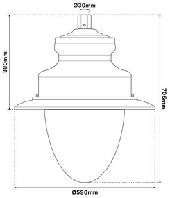 Lampione Stradale 40W LED Lumileds 120lm/w No Flickering Nero Copertura Inclusa Colore  Bianco Caldo 2.700K