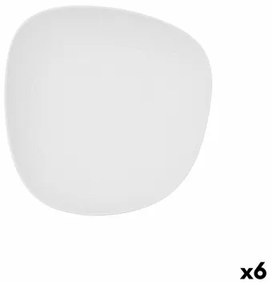 Piatto Fondo Bidasoa Fosil Bianco Ceramica Quadrato 21,9 x 21,7 x 4,8 cm (6 Unità)