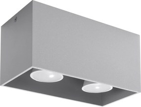 Applique Rettangolare da soffitto 2xGU10 QUAD in alluminio