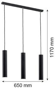 Argon 6112 - Lampadario su filo GOMERA 3xGU10/5W/230V nero