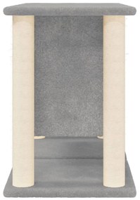 Albero per gatti con tiragraffi in sisal grigio chiaro 50 cm