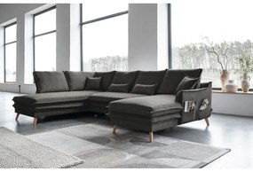 Divano letto angolare grigio scuro (angolo sinistro/"U") Charming Charlie - Miuform