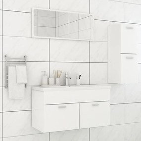 Set Mobili Da Bagno Bianco İn Truciolato /