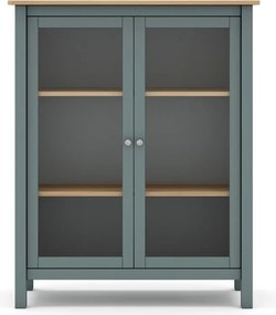 Vetrina verde polveroso in pino massiccio 90x110x40 cm Misti – Marckeric