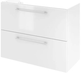 Mobile da bagno sotto lavabo SENSEA Remix bianco laminato lucido L 75 x H 58 x P 33 cm 2 cassetti, lavabo non incluso