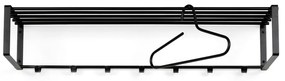 Appendiabiti da parete in metallo nero con ripiano Rex - Spinder Design
