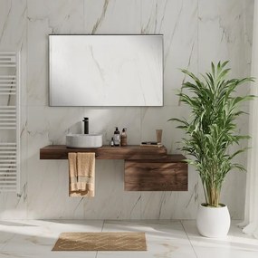 Specchio con illuminazione integrata bagno rettangolare Lumea L 60 x H 75 x P 4 cm nero