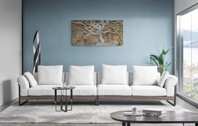Quadro su tela – Albero astratto su legno in tonalità beige
