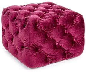 Andrea Bizzotto Evan Pouf stile atmosphere con piedini e rivestimento effetto velluto Burgundy S