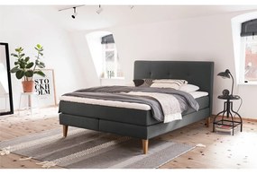 Letto boxspring antracite 180x200 cm Stockholm - Meise Möbel