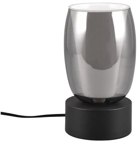 Lampada da tavolo con paralume in vetro nero e argento (altezza 24 cm) Barret - Trio Select
