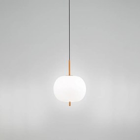 Sospensione Contemporanea Cirro Metallo Oro Vetro Bianco Led 18W 3000K