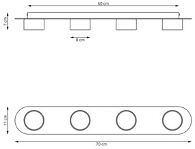 Plafoniera DIAZ 4xGX53/12W/230V nero