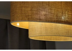 Duolla - Lampadario a plafone DOUBLE OVAL YUTE 2xE27/15W/230V marrone/color crema