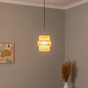 TK Lighting Lampada a sospensione Calisto, Jute, marrone naturale, 1 luce, Ø 20 cm