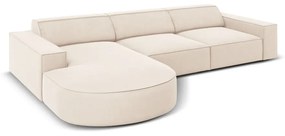 Divano angolare in velluto beige (angolo sinistro) Jodie - Micadoni Home