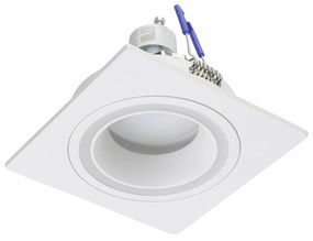 Faretto Ad Incasso Moderno Carosso In Alluminio Bianco 1 Luce Gu10 35W Ip20