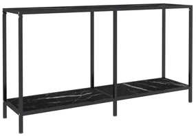 Tavolo consolle nero 140x35x75,5 cm in vetro temperato