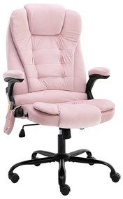 Sedia Da Ufficio Massaggiante Rosa İn Velluto /