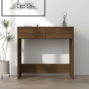 Scrivania Rovere Marrone 80x40x75 Cm İn Legno Multistrato /