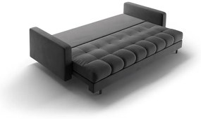 Divano grigio scuro allungabile/con contenitore con rivestimento in velluto 222 cm Bali – Cosmopolitan Design