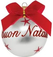 Pallina Natale Buon Natale perlata 10 cm