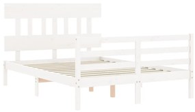 Giroletto con testiera bianco 4ft small double legno massello