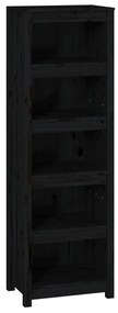 Libreria nera 50x35x154 cm in legno massello di pino