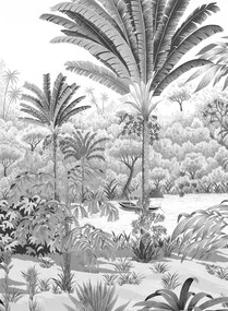Isidore Leroy Carta da parati panoramica Riviere des Parfums Gris gravure - A 1/2/3