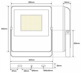 Proiettore LED 150W IP65 145lm/W Colore Bianco Freddo 6.000K