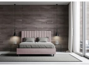 Letto matrimoniale e rete 160x190 in microfibra glicine Agueda