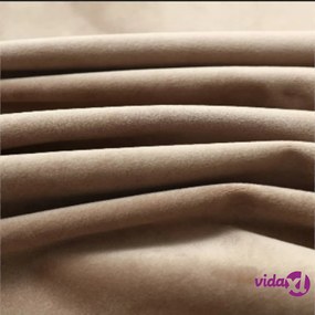 vidaXL Tenda Oscurante con Anelli in Metallo Velluto Beige 290x245 cm