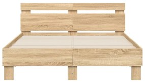 Giroletto testiera rovere sonoma 135x190 cm legno multistrato