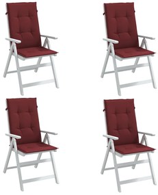 Cuscini Sedia Schiena Alta 4 Rosso Vino Mélange 120x50x4 Cm /