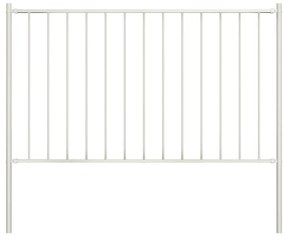 Pannello Recinzione E Pali Acciaio Verniciato 1,7x0,75m Bianco /