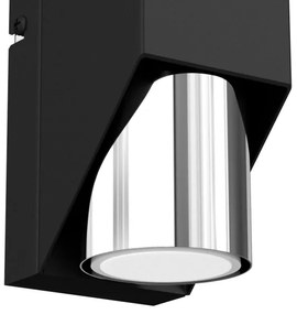 Applique WALL 1xGU10/8W/230V nera/cromo lucido