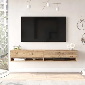 Mobile Tv Sospeso 180x32x30 Effetto Legno Rovere Evolution