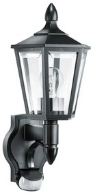 Applique neoclassico da esterno L 15 S nero con sensore di movimento IP44 1X E27 STEINEL