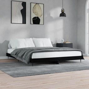Giroletto Senza Materasso Nero 160x200 Cm İn Legno Multistrato /