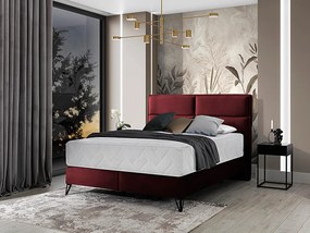 Letto matrimoniale boxspring Svezia - 160 x 200 cm , Tessuto rosso