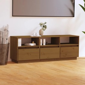 Mobile Porta Tv Ambra 140x37x50 Cm İn Legno Massello Di Pino /
