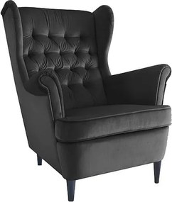 Poltrona Harry in velluto nero - Blu19