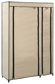 Armadio pieghevole crema 110x45x175 cm in tessuto