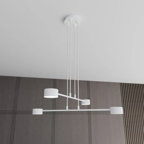 Sospensione Moderna Tefnut 4 Luci In Acciaio Bianco