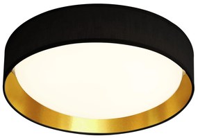 Plafoniera Contemporanea Gianna Acciaio Nero Tessuto Oro Led 25W 3000K