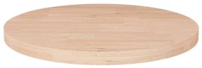 Piano Tavolo Rotondo Ø30x2,5 Cm Massello Di Rovere Non Trattato /